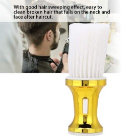 Barber Brush Hairdressing Neck Brush Hair Clippings Remove Brush Hairdresser Neck Brushes Dust Soft Brush Styling Tool Barber Beauty Salon Accessory[Gold]