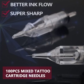 SOTICA 40PCS Tattoo Cartridge Needles 1205RL 1207RL 1207M1 1209M1 Mixed Size Professional Tattoo Needles Round Liner Magnum