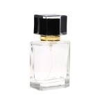 Empty Perfume Atomizer, 50ml Portable Glass Empty Refillable Replacement Glass Perfume Bottle Metal Sprayer Pump Bottle Travel Transparent Dropper Cosmetic Refillable Containers Applicator(Black)