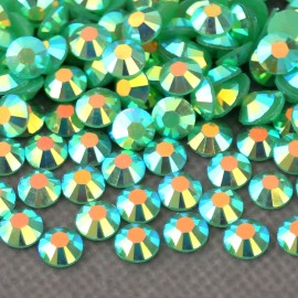 AUREHEN 10000PCs 2-6MM Jelly Deep Green AB Resin Flat Back Rhinestones, Round Non Hotfix Resin Rhinestones Nail Gems Stones with Tweezer & Picker Pen for Tumblers Nail Art & DIY Decoration