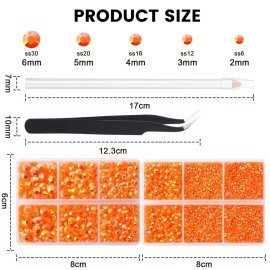 AUREHEN 10000PCs 2-6MM Jelly Orange-red AB Resin Flat Back Rhinestones, Round Non Hotfix Resin Rhinestones Nail Gems Stones with Tweezer & Picker Pen for Tumblers Nail Art & DIY Decoration AUREHEN 10000PCs 2-6MM Jelly Orange-red AB Resin Flat Back Rhinestones, Round Non Hotfix Resin Rhinestones Nail Gems Stones with Tweezer & Picker Pen for Tumblers Nail Art & DIY Decoration