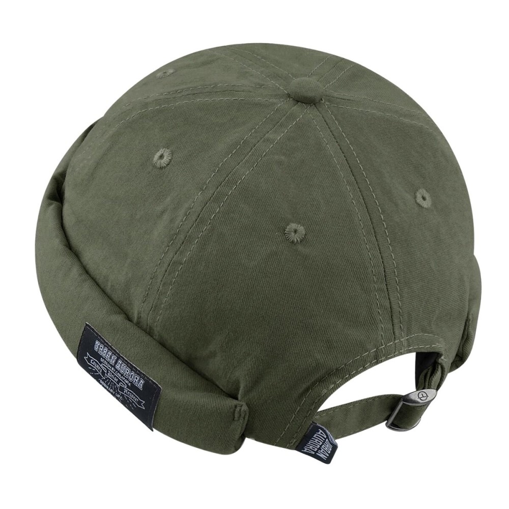 Clakllie Breathable Docker Cap Summer Brimless Skullcap Urban Street Sailor Cap Daily Fisherman Worker Hats Landlord Hats,GD30-Green
