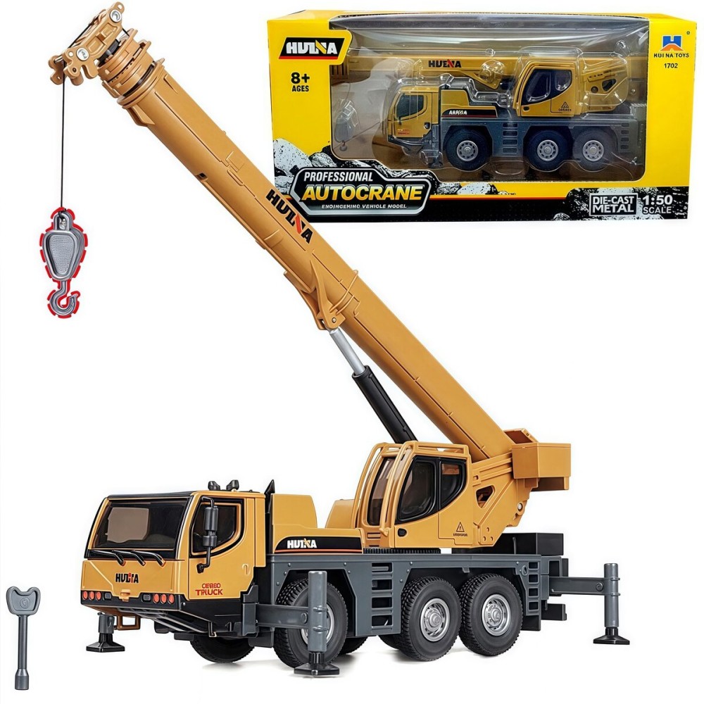 Gemini&Genius 1/50 Scale Autocrane Toys, Crane Truck Construction Vehicle, Alloy Boom Truck Engineering Car Models, Great Gifts, Collections, Cake Toppers, Room Decoration for Kids