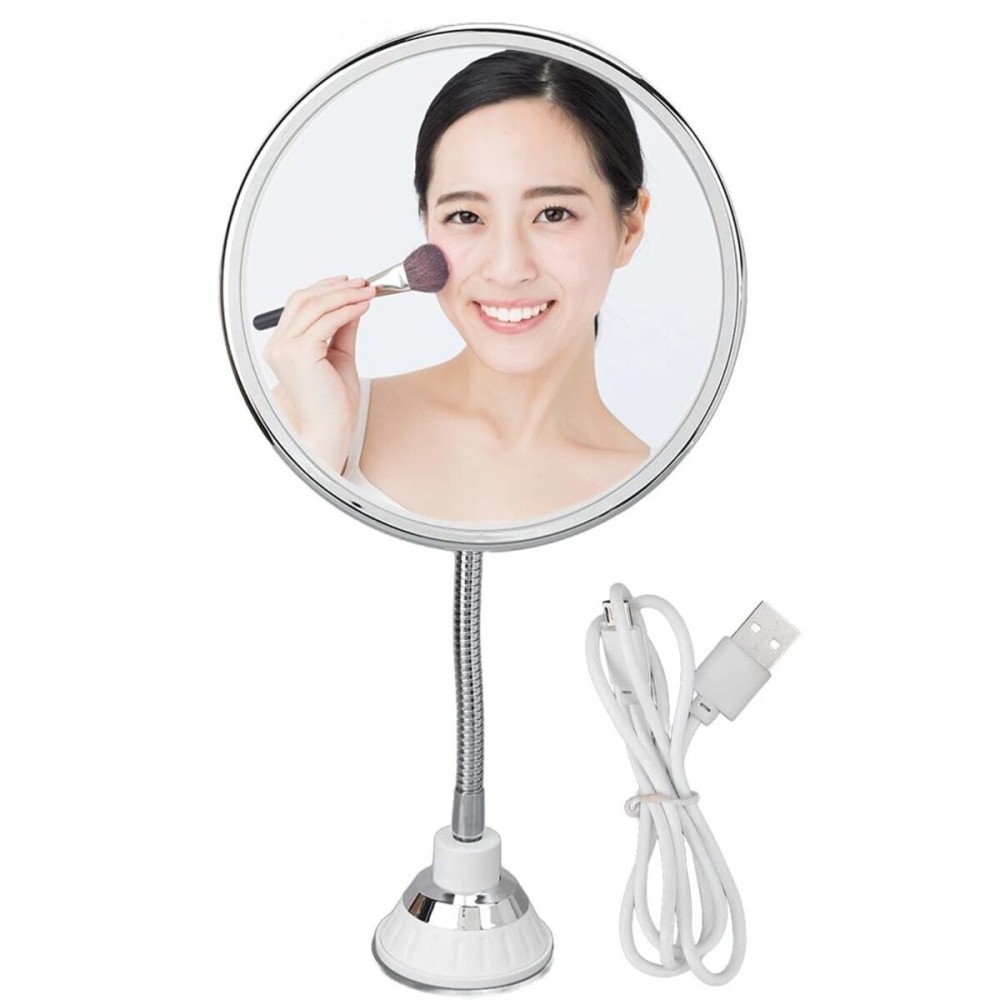 ZJchao Magnifying Mirror with Light, LED Makeup Mirror 10x Magnification Adjustable Brightness Three Light Colors Suction Cup Makeup Mirror Flexible Mirrors for Bathroom Shaving Travel ZJchao Magnifying Mirror with Light, LED Makeup Mirror 10x Magnification Adjustable Brightness Three Light Colors Suction Cup Makeup Mirror Flexible Mirrors for Bathroom Shaving Travel