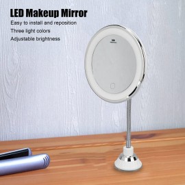 ZJchao Magnifying Mirror with Light, LED Makeup Mirror 10x Magnification Adjustable Brightness Three Light Colors Suction Cup Makeup Mirror Flexible Mirrors for Bathroom Shaving Travel ZJchao Magnifying Mirror with Light, LED Makeup Mirror 10x Magnification Adjustable Brightness Three Light Colors Suction Cup Makeup Mirror Flexible Mirrors for Bathroom Shaving Travel