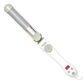 The Beachwaver Co. Beachwaver S1.25 Rotating Curling Iron - White | Automatic 1.25 Inch Ceramic Curling Iron | Auto-Shut Off, Home Button, Travel-Friendly, Dual Voltage | S-Series (DV1138BX)