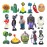 JHESAO 16 PCS Plants PVZ Toys Set Zombies Figurines Series PVZ Plush PVC Toys New, Great Gifts for Kids and Fans, Birthday and Party