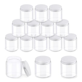 Glarks 12 Pack 4oz Glass Jars with Lids, Round Clear Glass Jars with Inner Liner and Silver Lids for Storing Creams, Beauty Products, Cosmetic and Ointments