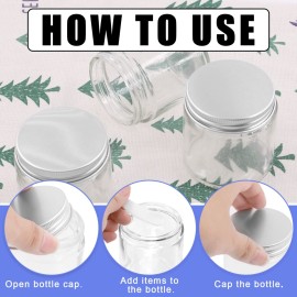 Glarks 12 Pack 4oz Glass Jars with Lids, Round Clear Glass Jars with Inner Liner and Silver Lids for Storing Creams, Beauty Products, Cosmetic and Ointments