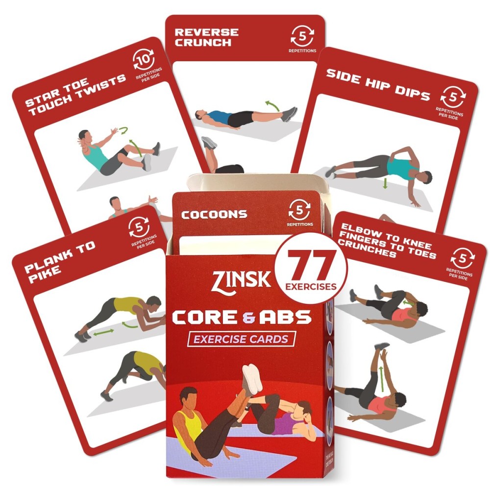 Abs and Core Exercise Cards - 75+ Workout Cards to Help Build Core Strength, Stability, Outdoor, Work from Home Fitness Workout