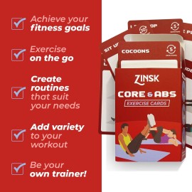 Abs and Core Exercise Cards - 75+ Workout Cards to Help Build Core Strength, Stability, Outdoor, Work from Home Fitness Workout