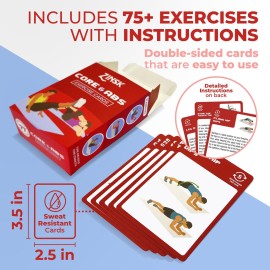 Abs and Core Exercise Cards - 75+ Workout Cards to Help Build Core Strength, Stability, Outdoor, Work from Home Fitness Workout