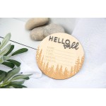 Hello World Newborn Baby Announcement | Mountains and Forest | Photo Prop | Name Measurements Hospital Birth Pregnancy Baby Gift