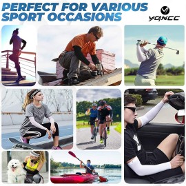 YQXCC 4 Pairs Arm Sleeves for Men Women, UPF 50 Cooling UV Sun Protection Sports Compression Sleeves
