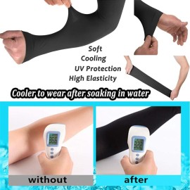 YQXCC 4 Pairs Arm Sleeves for Men Women, UPF 50 Cooling UV Sun Protection Sports Compression Sleeves