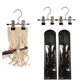 2-piece Hair Extensions Hanger with Storage Bag, wig bag dust-proof finisher suitable for professional hair extension storage bag, dust-proof trunk storage bag 2-piece Hair Extensions Hanger with Storage Bag, wig bag dust-proof finisher suitable for professional hair extension storage bag, dust-proof trunk storage bag