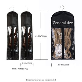 2-piece Hair Extensions Hanger with Storage Bag, wig bag dust-proof finisher suitable for professional hair extension storage bag, dust-proof trunk storage bag 2-piece Hair Extensions Hanger with Storage Bag, wig bag dust-proof finisher suitable for professional hair extension storage bag, dust-proof trunk storage bag