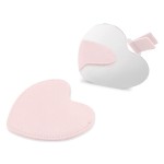 Compact Stainless Steel Mirror, Heart Shaped Shatterproof Pocket Mirror with PU Leather Sleeve, Mini Unbreakable Purse Mirror Portable for Travel Makeup Bag, for Women Girls, Pink