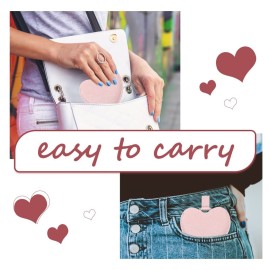 Compact Stainless Steel Mirror, Heart Shaped Shatterproof Pocket Mirror with PU Leather Sleeve, Mini Unbreakable Purse Mirror Portable for Travel Makeup Bag, for Women Girls, Pink