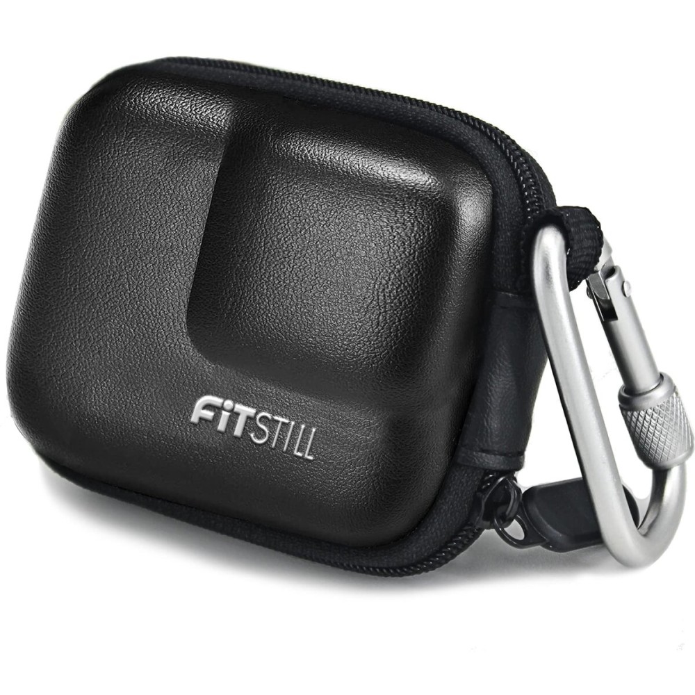 FiTSTILL Black PU Mini Carrying Case for Go Pro Hero 13 Black,Hard Shell Travel Storage Case for Hero 12/11/10/9/8/7/(2018)/6/5 DJI Osmo Action,AKASO,Campark,YI Action Camera and More