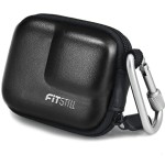 FiTSTILL Black PU Mini Carrying Case for Go Pro Hero 13 Black,Hard Shell Travel Storage Case for Hero 12/11/10/9/8/7/(2018)/6/5 DJI Osmo Action,AKASO,Campark,YI Action Camera and More