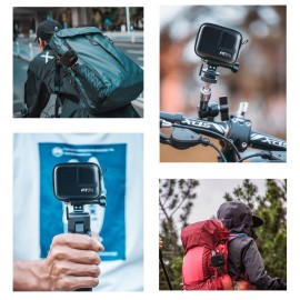 FiTSTILL Black PU Mini Carrying Case for Go Pro Hero 13 Black,Hard Shell Travel Storage Case for Hero 12/11/10/9/8/7/(2018)/6/5 DJI Osmo Action,AKASO,Campark,YI Action Camera and More