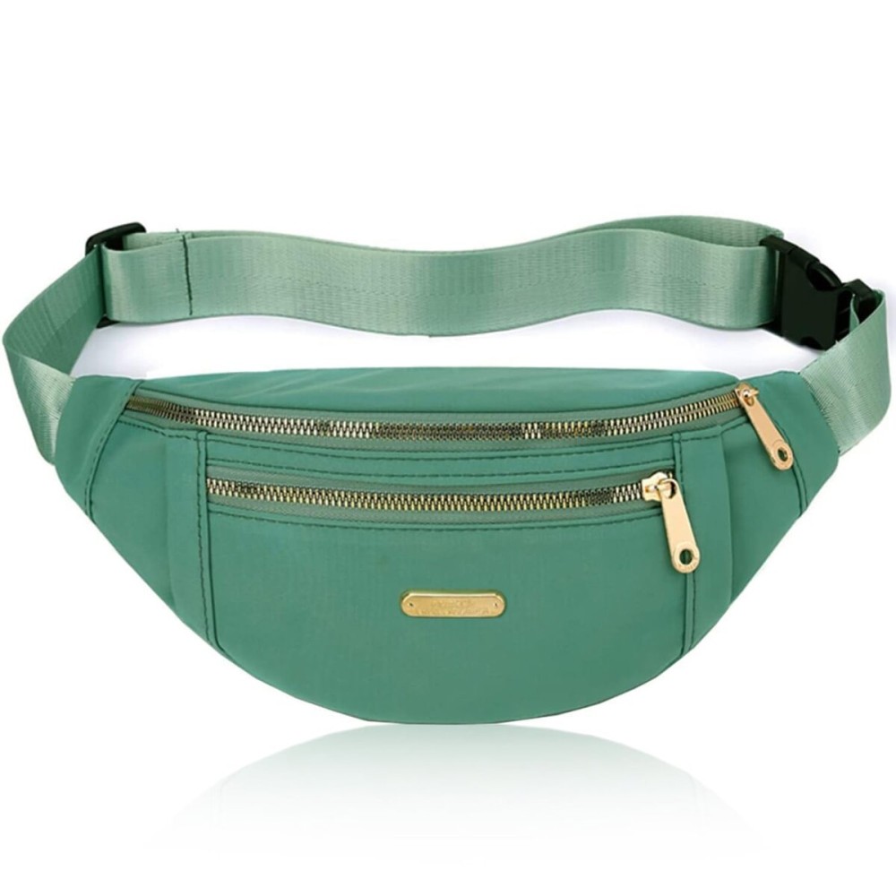 Fanny Pack Waist Pack for Women, Waterproof Waist Bag for Running Sports Travel - Green