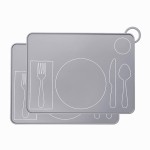 Kids Silicone Montessori Placemat for Toddlers | Children Plate Mat for Dining Table Setting | by Fire Rooster Kids (Grey, 2)