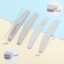 BTYMS 35 Count Nail Files and Buffers, Limas 100/180 Reusable Nail Sanding Blocks for Acrylic Nails and Natural Nails