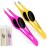 Professional Eyebrow Tweezers Slanted Tip Stainless Steel 2,3xPcs Set, Non-Slip Grip Slant Tip Tweezers for Facial Hair, Plucking Removing Ingrown Hairs, Tweezer for Women Men (Yellow&Pink)