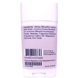 Patchouli Magnesium Zinc Deodorant (2.7 ounce) - Pure Essential Oil Fragrance - Lasts All Day with a Woodsy Exotic Scent