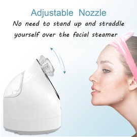Kingsmile Facial Steamer for Face, 3 in 1 Face Steamer for Facial Deep Cleaning, Compact Nano Steamer - Aromatherapy, Adjustable Nozzle Warm Powerful Steam for Home SPA, Face Humidifier- SPA Headband Kingsmile Facial Steamer for Face, 3 in 1 Face Steamer for Facial Deep Cleaning, Compact Nano Steamer - Aromatherapy, Adjustable Nozzle Warm Powerful Steam for Home SPA, Face Humidifier- SPA Headband
