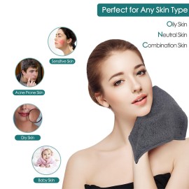 Wash Cloths 12 Pack, Reusable Makeup Eraser Towel, 13x13 inch Large Washcloths for Face and Body, Super Soft and Skin Friendly Face Towel on Sensitive Skin, Easy to Rinse Grey Facial Cleaning Cloths