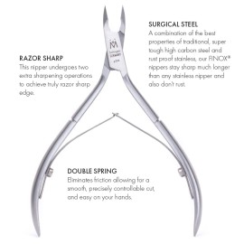 GERMANIKURE Luxury Cuticle Nipper in Leather Case, Double Sharpened, Ethically Made in Solingen Germany