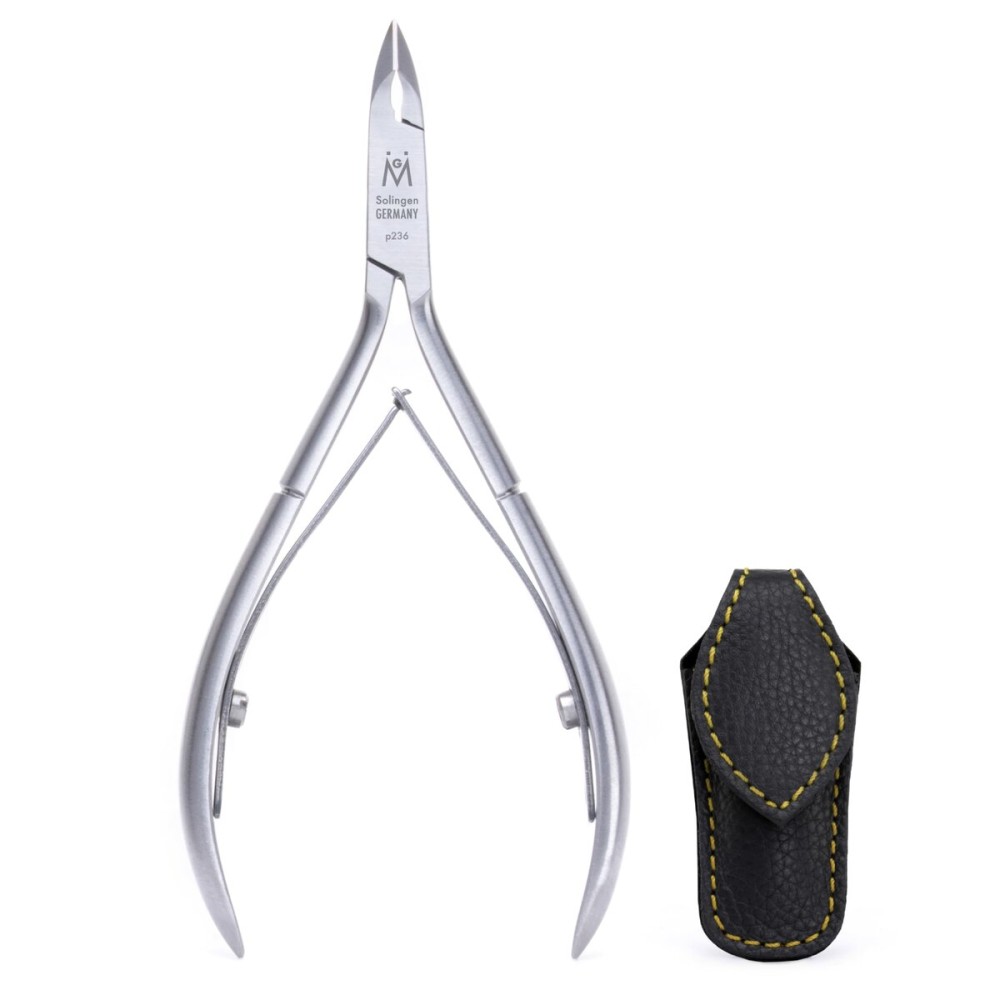 GERMANIKURE Professional Cuticle Nipper in Leather Case, Double Sharpened, Single Spring, Ethically Made in Solingen Germany GERMANIKURE Professional Cuticle Nipper in Leather Case, Double Sharpened, Single Spring, Ethically Made in Solingen Germany