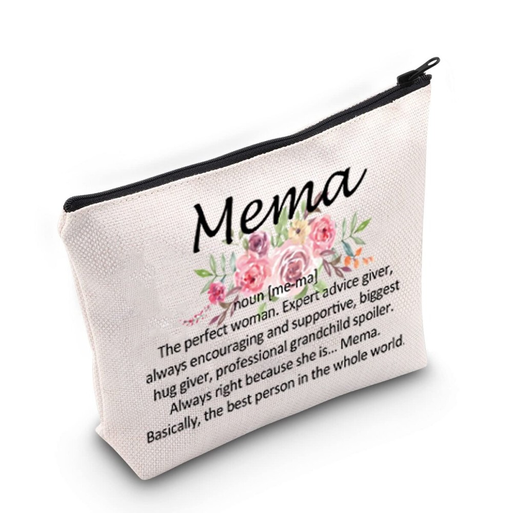 Mema Cosmetic Makeup Bag Mema Gift Grandma Thank You Gift Birthday Gift Mother\'s Day Gift for Mema (Mema noun)