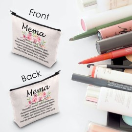 Mema Cosmetic Makeup Bag Mema Gift Grandma Thank You Gift Birthday Gift Mother\'s Day Gift for Mema (Mema noun)