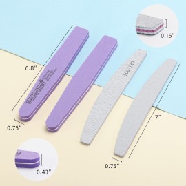 35 Count Nail Files and Buffers 100/180 Grit, Double Sided Emery Boards Sponge Nail Files for Acrylic Nails