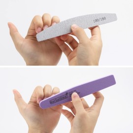35 Count Nail Files and Buffers 100/180 Grit, Double Sided Emery Boards Sponge Nail Files for Acrylic Nails