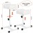 QUEESALN Pedicure Stand Footrest Stand Adjustable Height Technician SPA Beauty Stand Stool with Non-Slip SPA Salon Home Equipment White