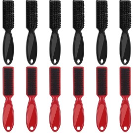 Patelai 12 Pcs Barber Clipper Brush Blade Trimmer Cleaning Brush for Fades Nail Neck Duster Manicure Salon(Black, Red)