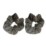 Rainbow Multi-Color Hair Tie Scrunchies - Set of 2 Brown