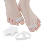 Pack of 10 Bunion Corrector, Toe Separators with 2 Loops, Big Toe Spacer Suitable for Bunion and Overlap Toe Big Toe Separators for Big Toe Alignment (White)