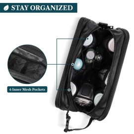 PAVILIA Toiletry Bag for Men, Travel Toiletries Bag | Water-resistant Dopp Kit, PU Leather Shaving Pouch Organizer for Accessories, Cosmetic, Hygiene, Grooming Essentials (XL, Black)