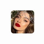 Jerany Wedding Head Chain Rhinestone Headpiece Jewelry Gold Silver Hair Chain Festival Holloween Costume Bridal Headbands Crystal Forehead Chain for Women