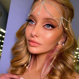 Jerany Wedding Head Chain Rhinestone Headpiece Jewelry Gold Silver Hair Chain Festival Holloween Costume Bridal Headbands Crystal Forehead Chain for Women