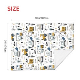 Baby Blanket Truck for Boy Girl Childish Excavator Newborn 30x40 Inch Toddler Infant Nursery Throw Blankets Double Layer Comfy Soft Plush Stroller Crib Quilt