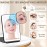 LED Foldable Travel Makeup Mirror - 5x7 inches 3 Colors Light Modes USB Rechargeable Touch Screen, Portable Tabletop Cosmetic Mirror for Travel, Cosmetic, Office (Black)