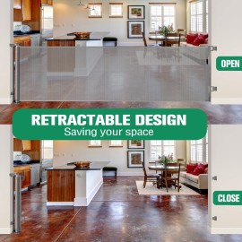 110 Inch Retractable Baby Gates Extra Wide Baby Gate for Large Openings Indoor Outdoor Retractable Dog Gate for Stairs Extra Long Dog Gate Large Retractable Pet Gate Child Gates for Doorways