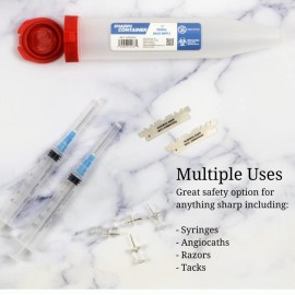 Portable First Aid Transportable Sharps Container with Locking Mechanism by Medical Sales Supply (Pack of 1) Portable First Aid Transportable Sharps Container with Locking Mechanism by Medical Sales Supply (Pack of 1)